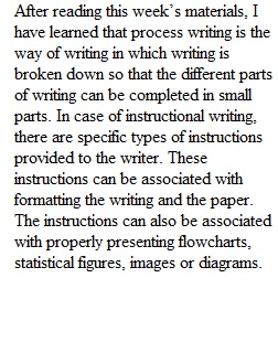 Week 10 Discussion Process, instructional, and technical writing